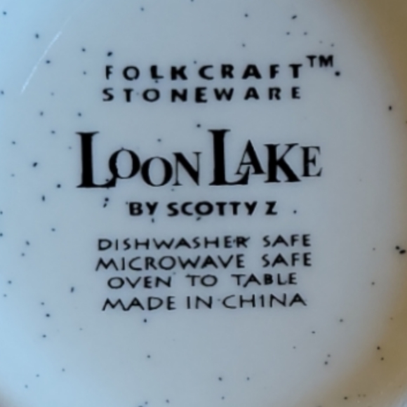 1 Vtg Folkcraft Stoneware Loon Lake Scotty Z Cereal Soup Bowl Oven To Table - Picture 4 of 4